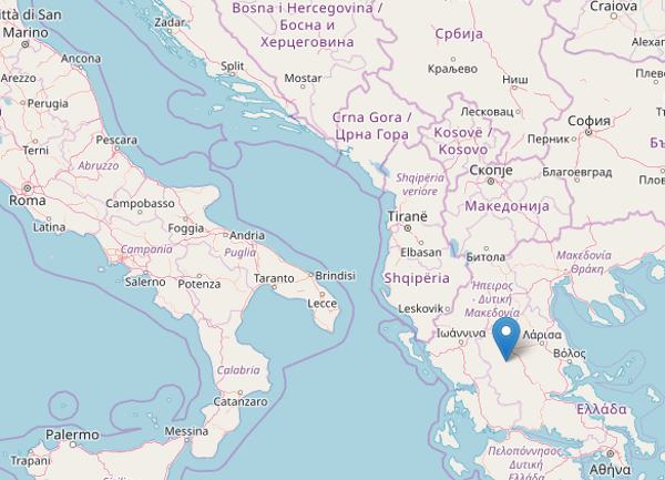 mappa terremoto grecia