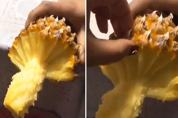 Il nuovo modo di sbucciare l'ananas che vi farà venire voglia di