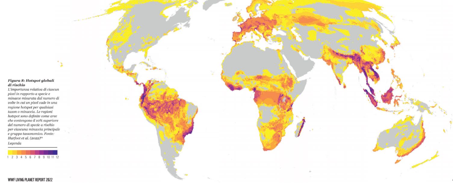 mappa perdita biodiversità 2022