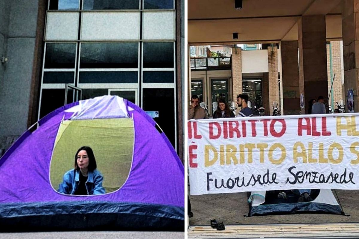 protesta studenti tende