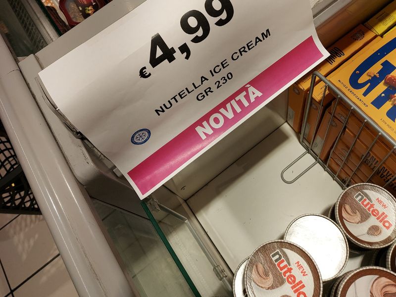 gelato nutella prezzo