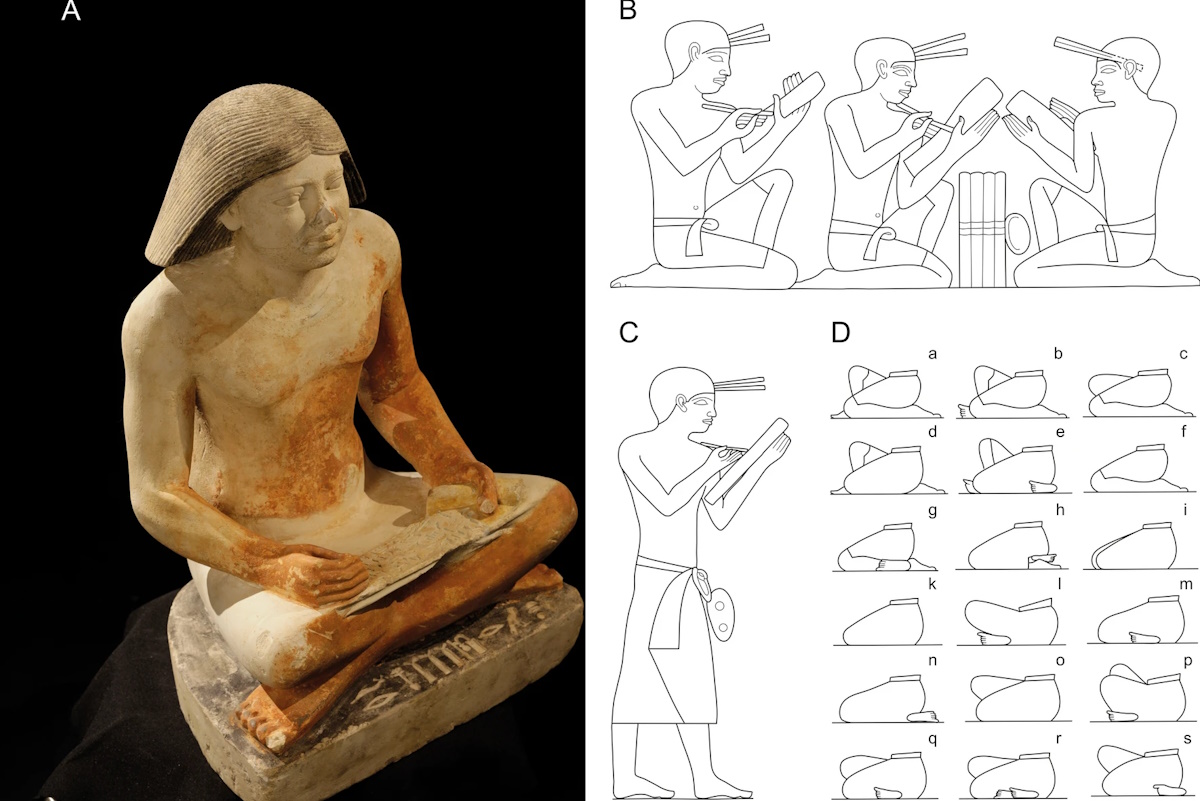 antichi scribi egizi cattiva postura