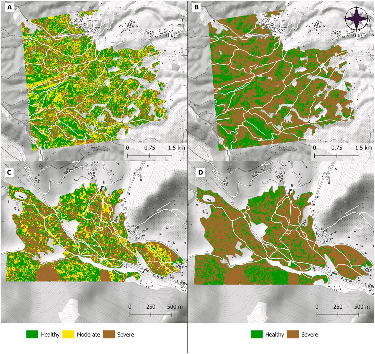 malattia inchiostro foreste telerilevamento satelliti