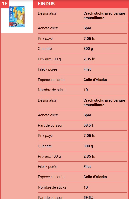 findus test bastoncini