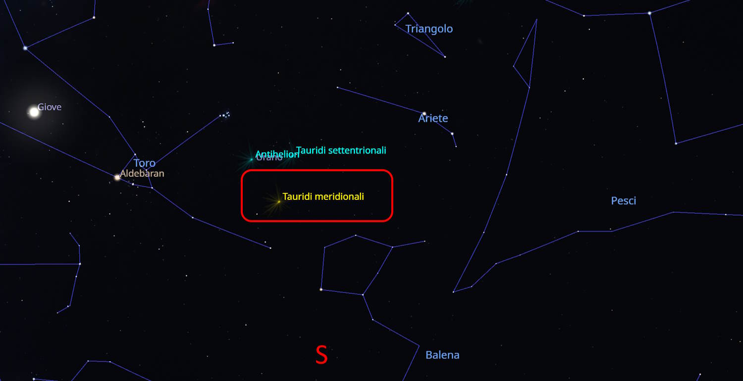 tauridi sud stelle cadenti novembre